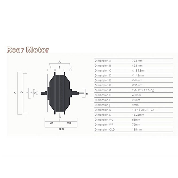 Мотор-колесо заднее Bafang 48V 500W RM G020.500.D 30011-101 фото